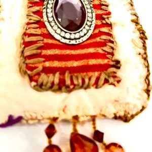 Handmade with a protective crystal in the front  medicine, crystal bag,